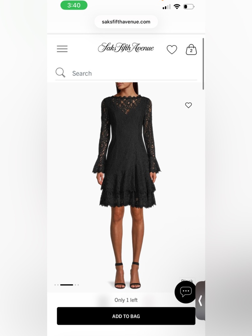 Shani Tiered Flounce Lace Dress in Black